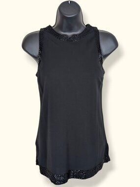 Votre Nom Black Beaded Sleeveless Top
